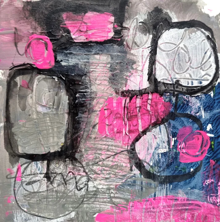 Click to view in high resolution Geometric Chaos in Blue and Magenta