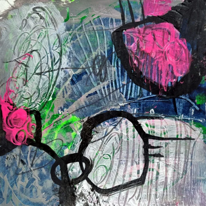 Click to view in high resolution Black Looping Forms with Neon Accents