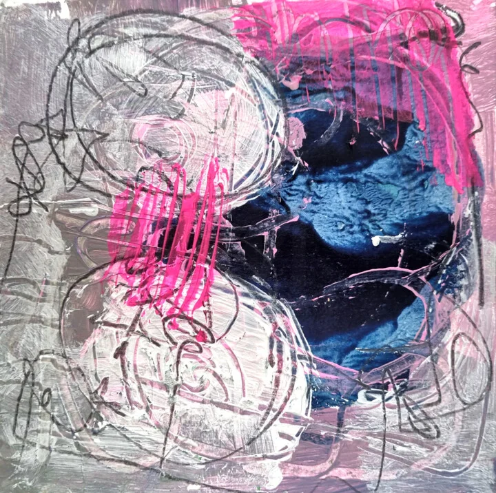 Click to view in high resolution Midnight Blue and Scraped White Shapes