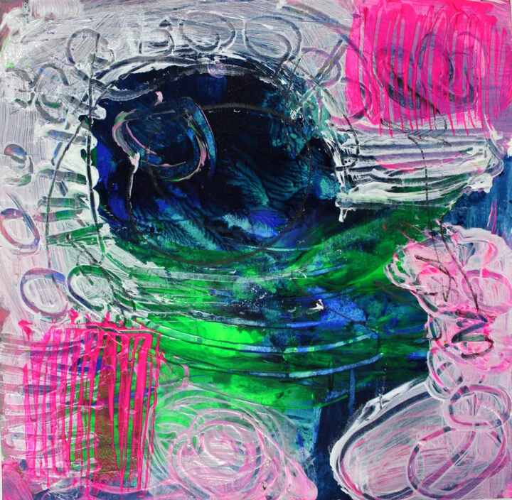 Click to view in high resolution Electric Pink and Midnight Blue Swirl