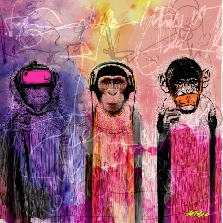 Click to view in high resolution Tech Monkeys in Neon Colors