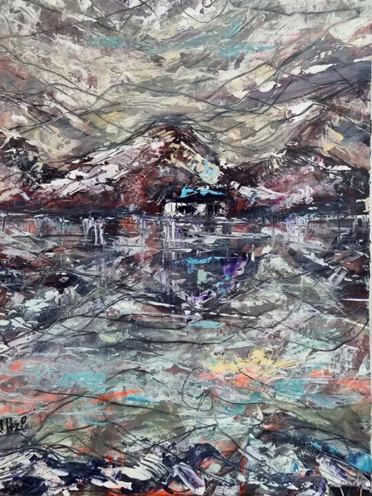 Click to view in high resolution Turquoise and Mauve Mountain Reflection