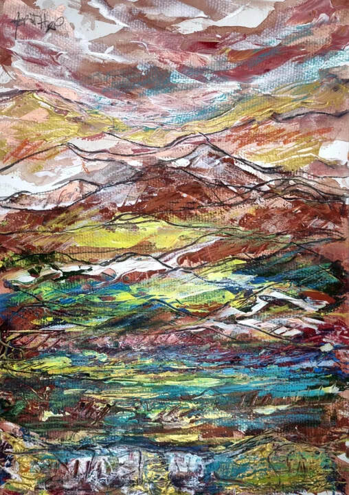 Click to view in high resolution Layered Earth Tones with Metallic Accents on Paper