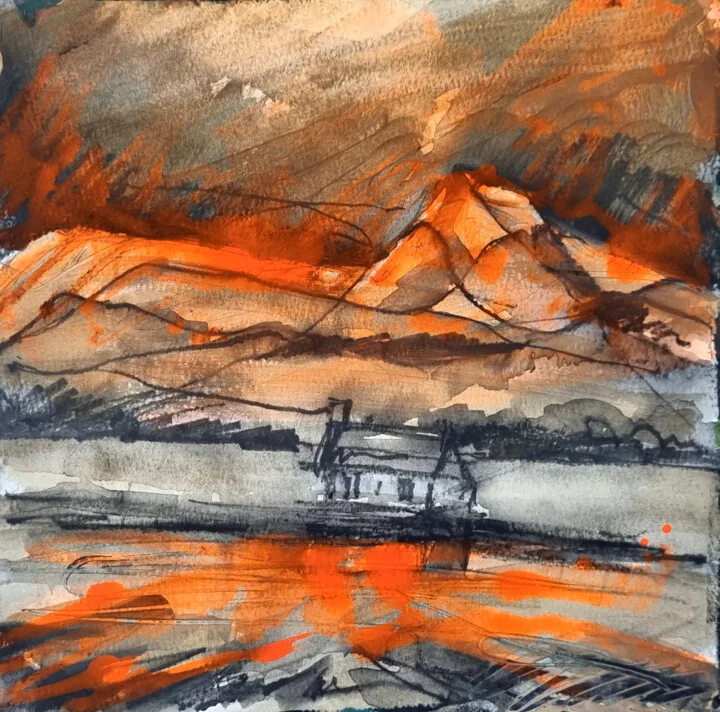 Click to view in high resolution Fleeting Fiery Horizon in Acrylic