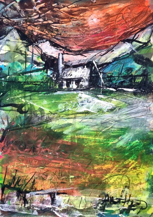 Click to view in high resolution Red and Green Cottage in Turmoil