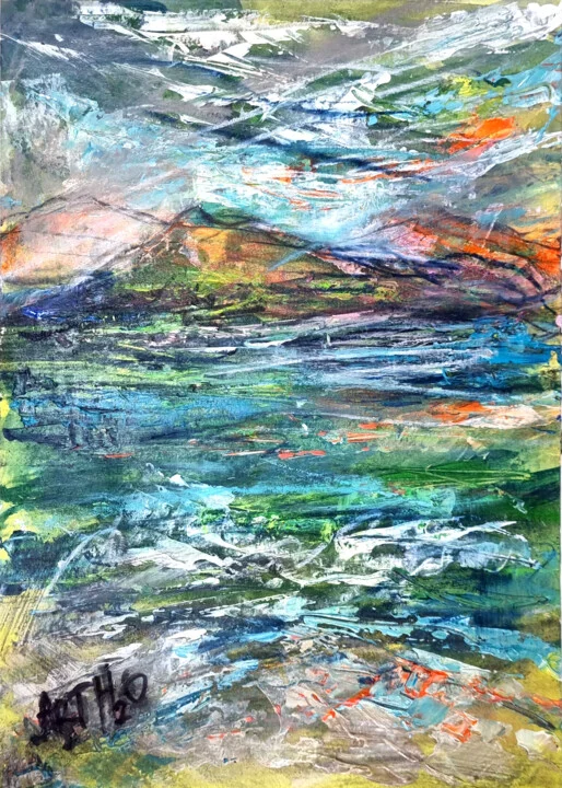 Click to view in high resolution Ocean Surge in Bold Blues