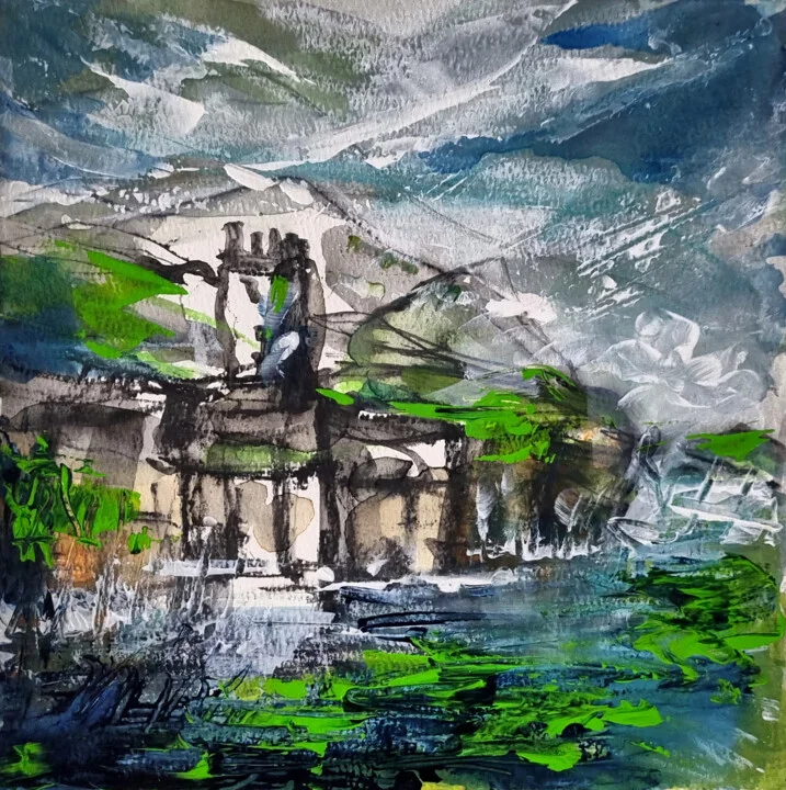 Click to view in high resolution Green Fortress Amidst Turbulence