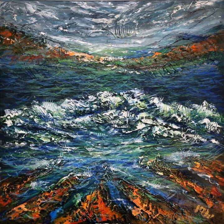 Click to view in high resolution Deep Blue and White Breaking Wave