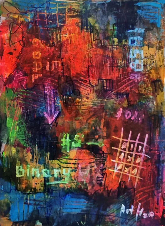 Click to view in high resolution Binary Inferno in Neon Red