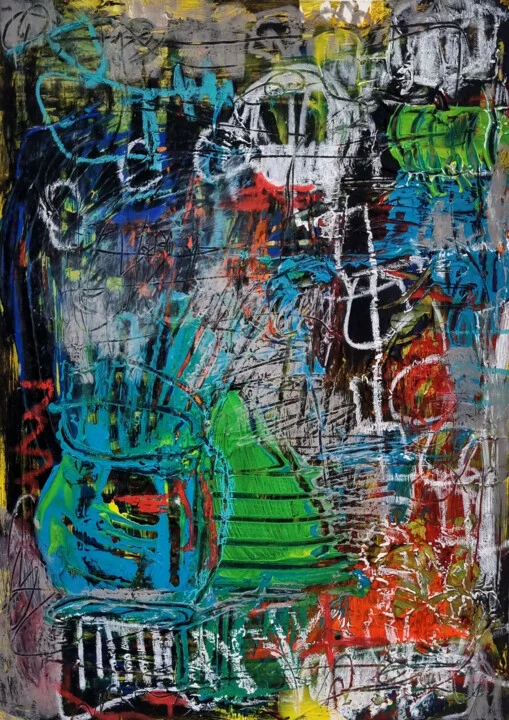 Click to view in high resolution Teal and Green Urban Chaos