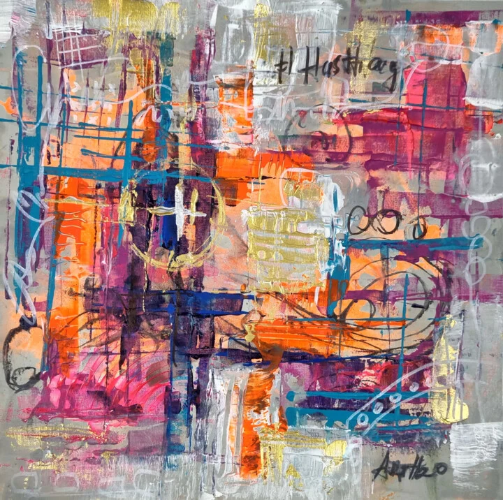 Click to view in high resolution Bold Digital Expression in Magenta and Gold