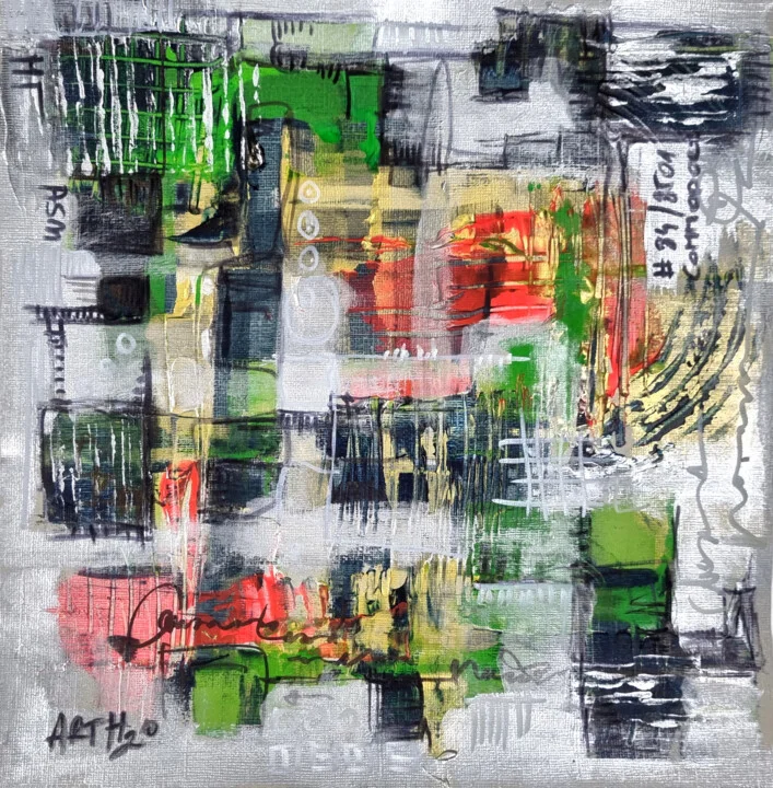 Click to view in high resolution Assembly Code Aesthetic in Silver and Green