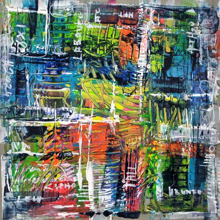 Click to view in high resolution Corrupted Data Stream in Electric Blue and Green