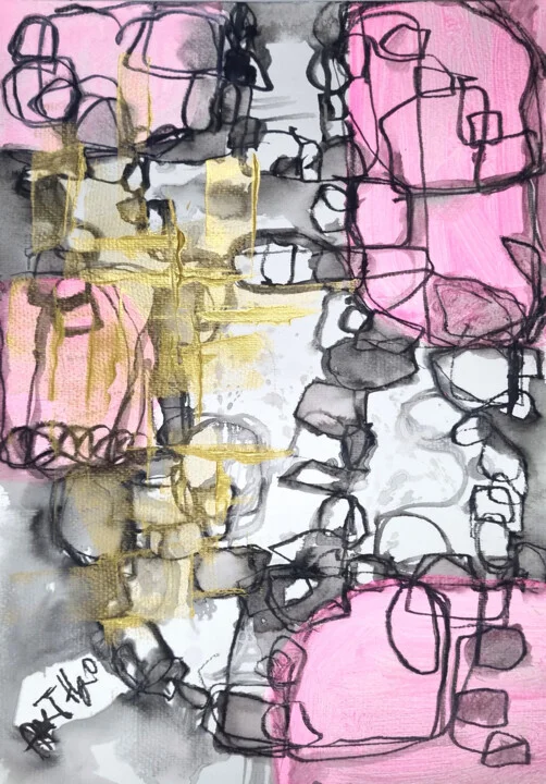 Click to view in high resolution Soft Pink and Gold Drip Structure