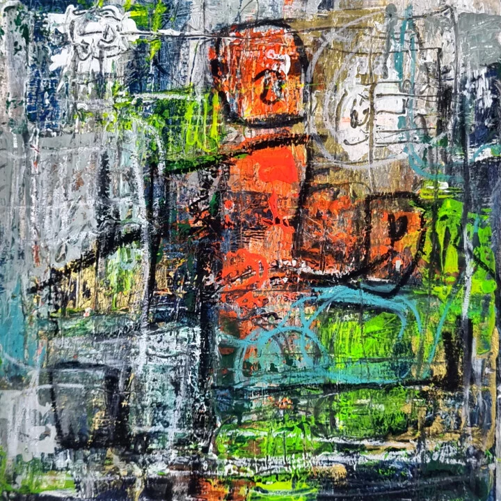 Click to view in high resolution Orange and Neon Green Blocks Study