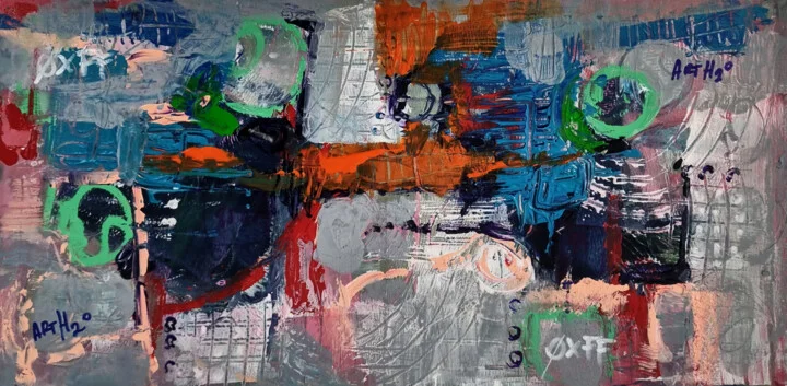 Click to view in high resolution Metallic Grey and Orange Horizontal Flux