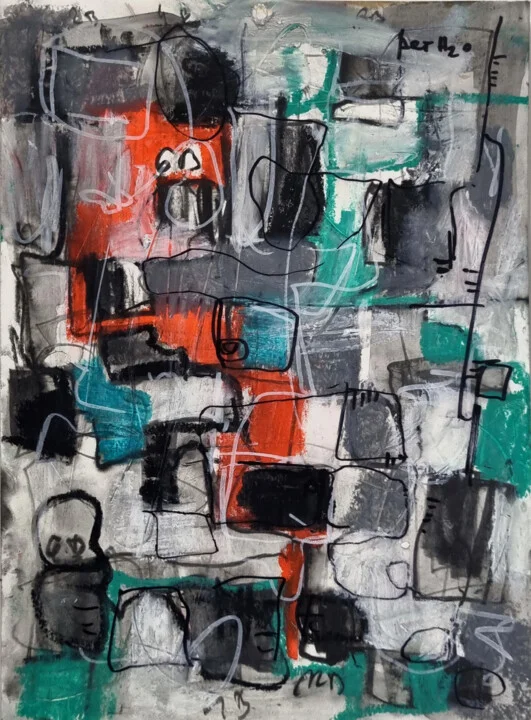 Click to view in high resolution Textured Grey Urban Chaos on Paper