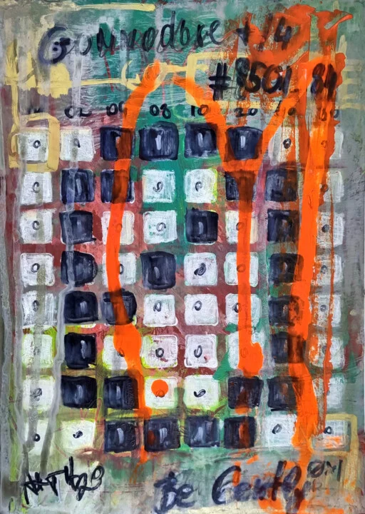 Click to view in high resolution 8-Bit Inspired Abstract in Neon