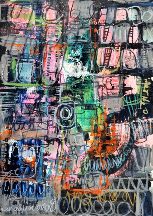 Click to view in high resolution Maximalist Expression in Pink and Teal