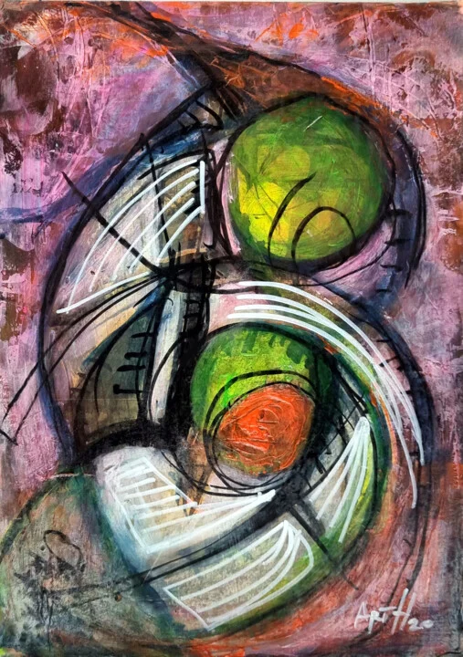 Click to view in high resolution Abstract Rhythms of Pink and Green