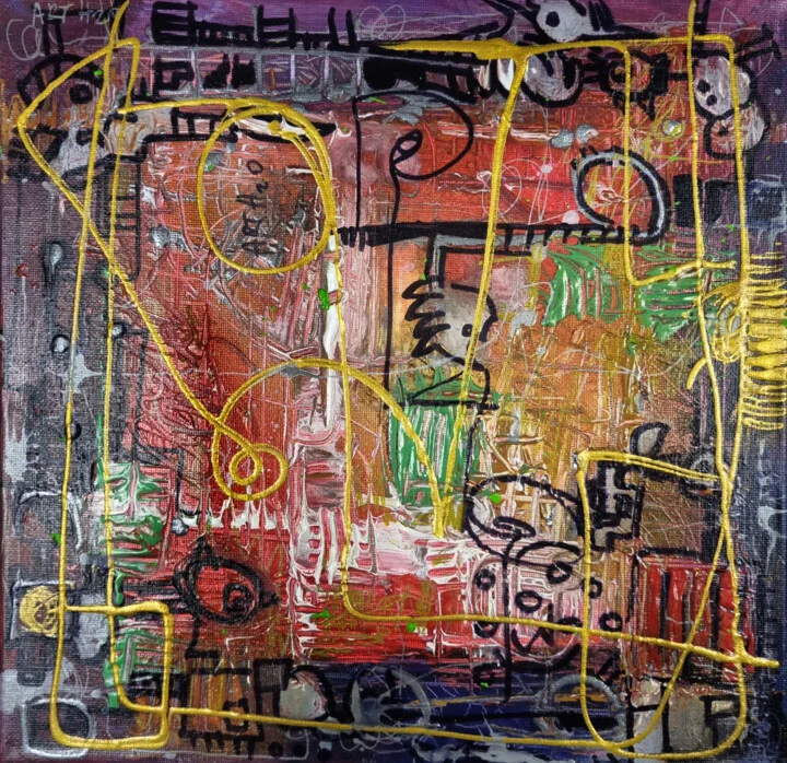 Click to view in high resolution Crimson and Gold Expressionist Journey