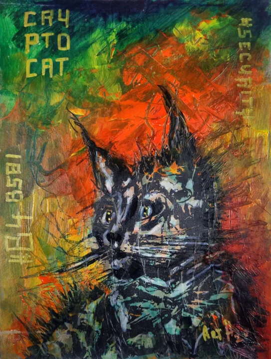 Click to view in high resolution Crypto Black Cat Guardian