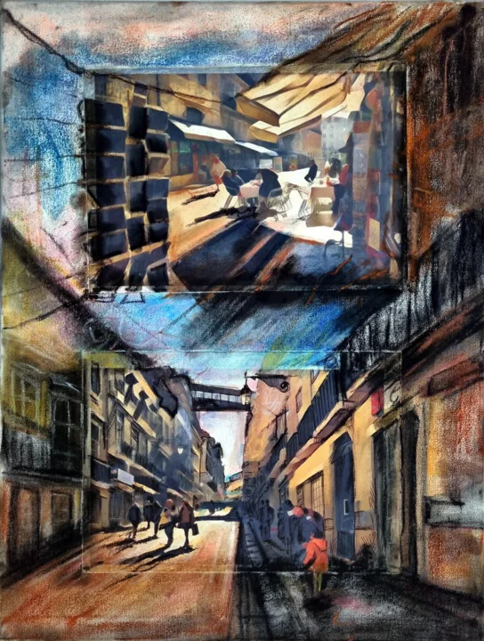 Click to view in high resolution Lisbon's Sunlit Streets and Shadows