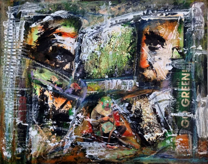 Click to view in high resolution Urban Nature Fusion in Greens and Oranges