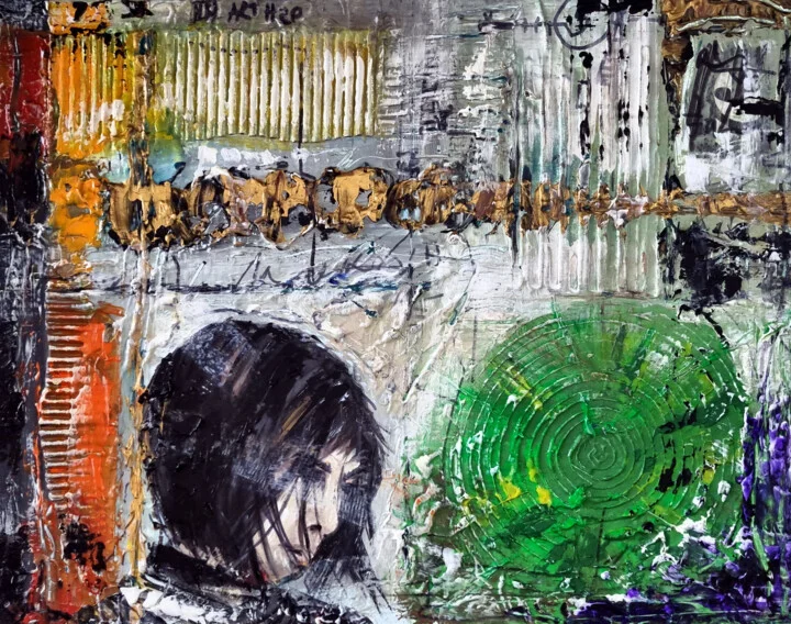 Click to view in high resolution Green Spiral and Contemplative Woman