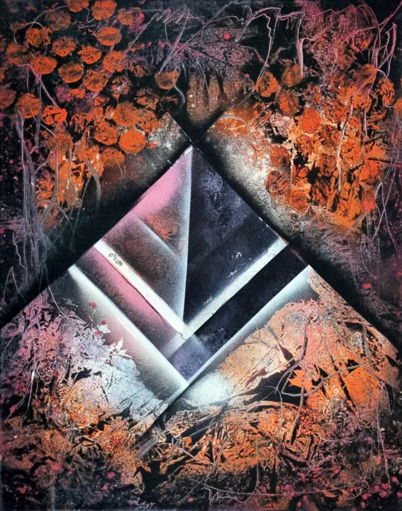 Click to view in high resolution Ethereum Diamond in Red and Green Abstract