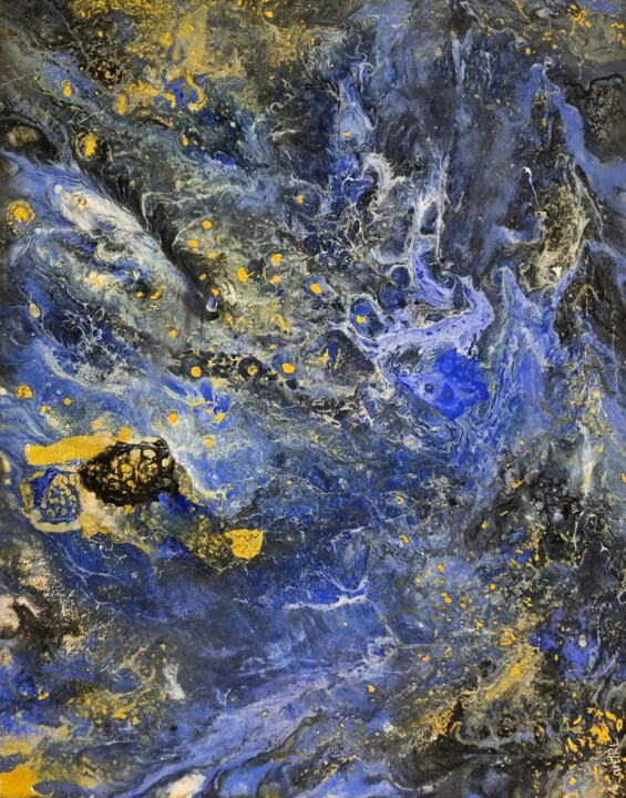 Click to view in high resolution Blue and Gold Abstract Pangea Formation