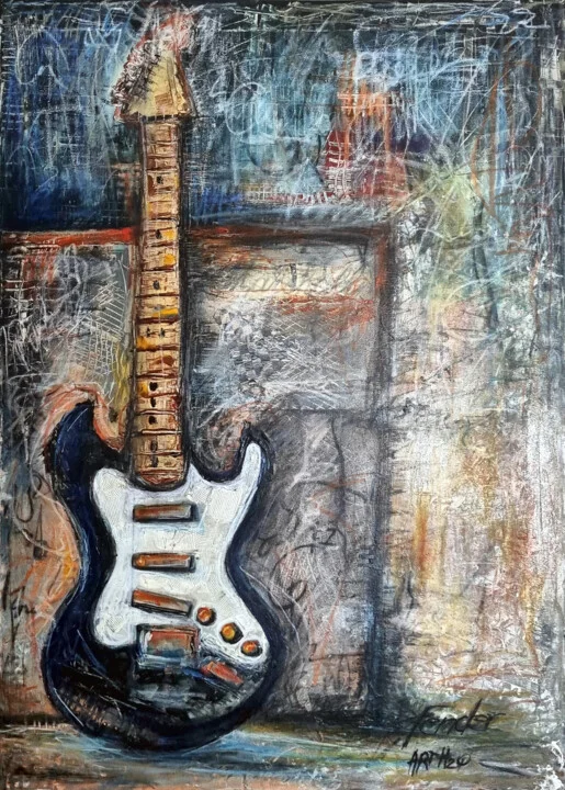 Click to view in high resolution Energetic Guitar and Grunge in Street Art