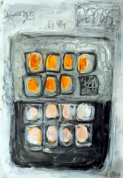 Click to view in high resolution Retro-Futuristic Tech Abstract on Paper