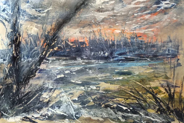 Click to view in high resolution Radiant Yellow and Red Irish Cottage Scene