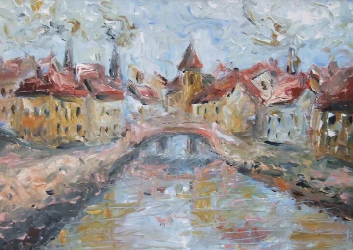 Click to view in high resolution Charming Canal Bridge Scene