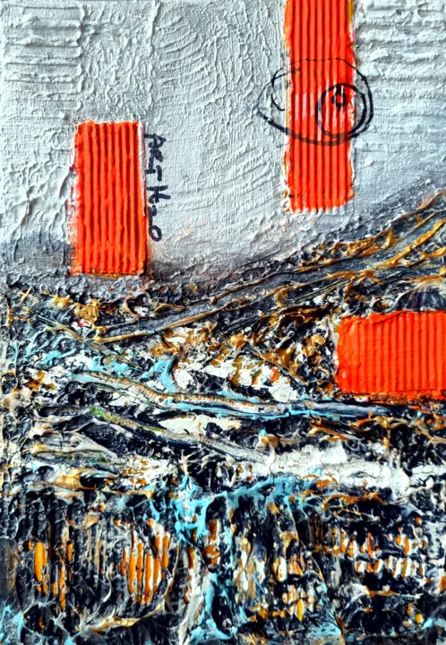 Click to view in high resolution Coastal Abstract in Black and Gold