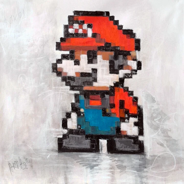 Click to view in high resolution Plumber Hero in Retro Pop Art Acrylic