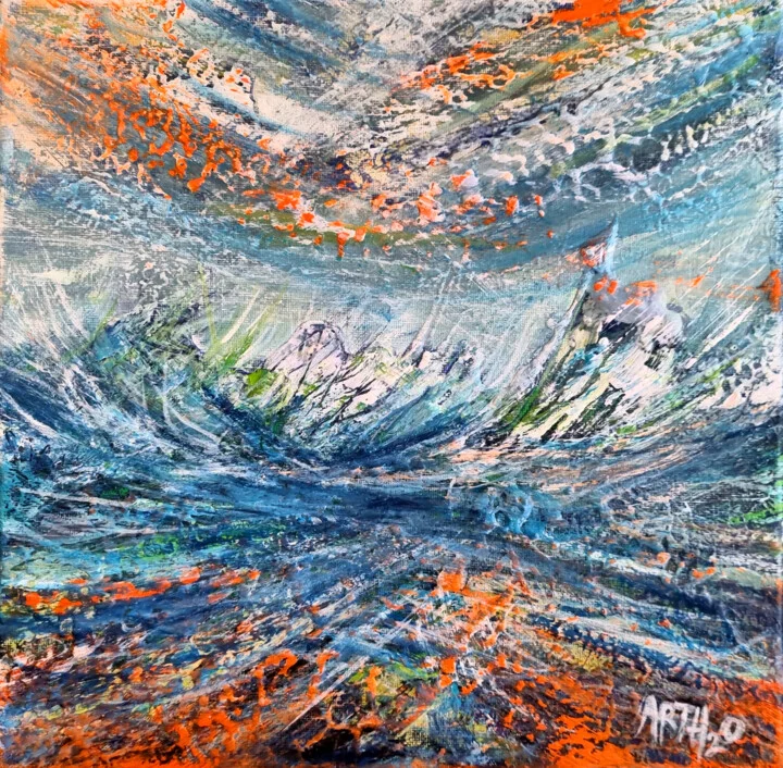 Click to view in high resolution Blue and Orange Waves in Acrylic
