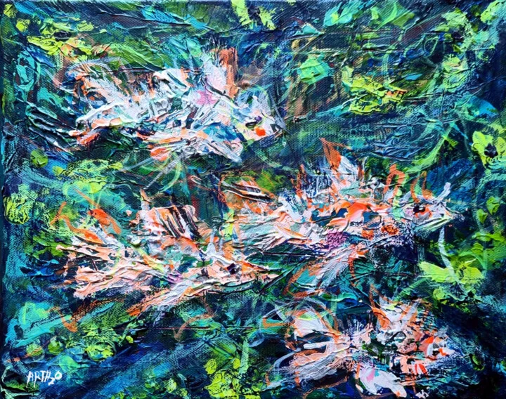 Click to view in high resolution Koi Fish in Blue and Orange