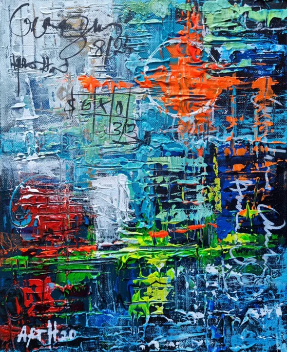 Click to view in high resolution Expressive Urban Grid of Blue and Orange