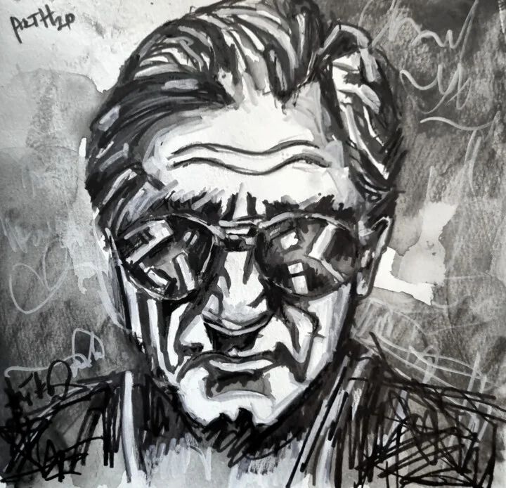 Click to view in high resolution Black and White Portrait of The Irishman