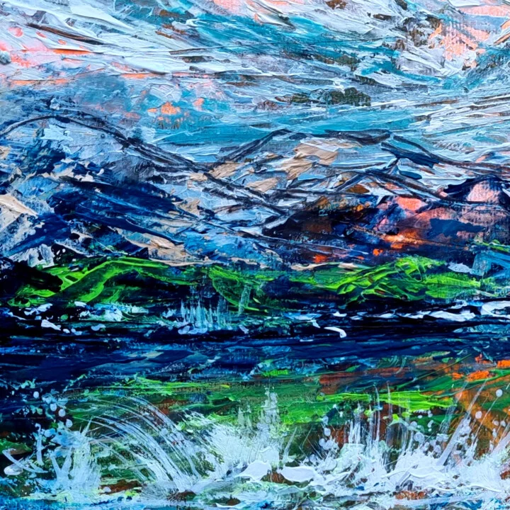 Click to view in high resolution Emerald Sea and Burgundy Mountains