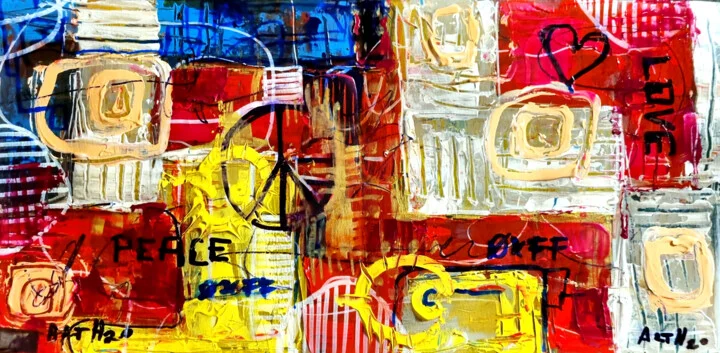 Click to view in high resolution Bold Love and Peace Symbols in Red