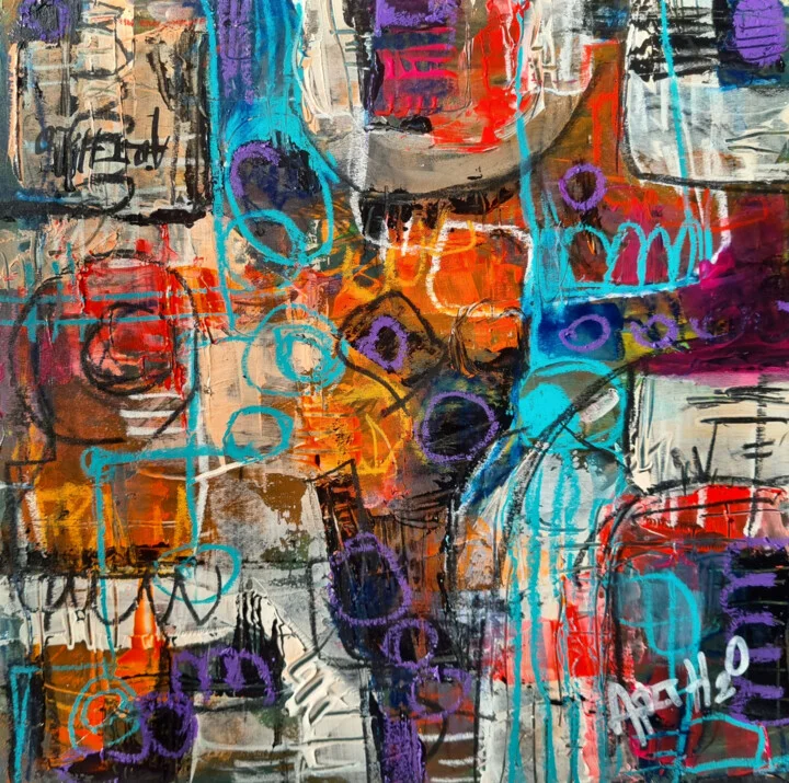 Click to view in high resolution Energetic Urban Textures in Teal and Orange