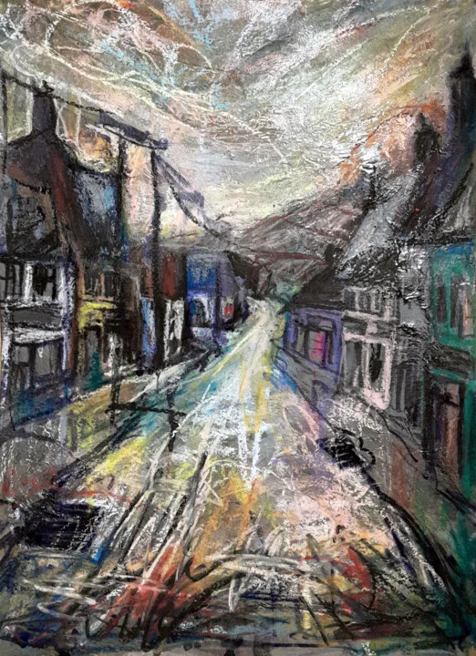 Click to view in high resolution Gray Expressionist Irish Street Scene