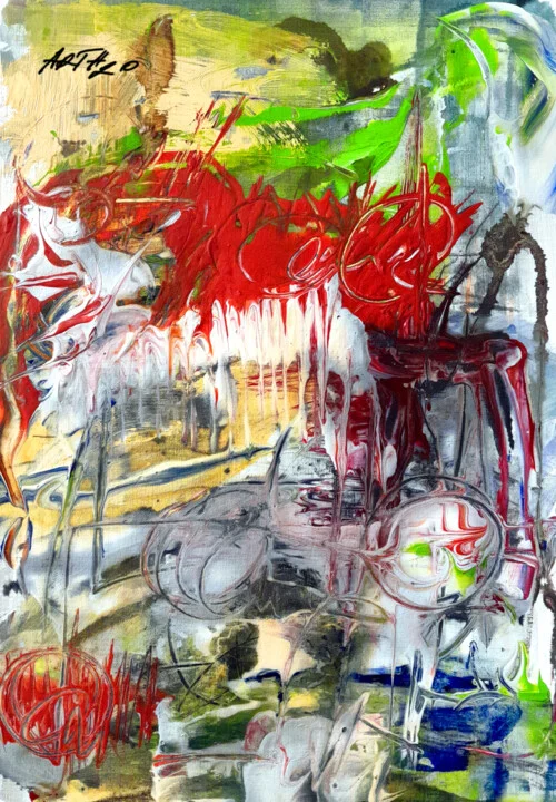 Click to view in high resolution Fiery Red Abstract Expressionism