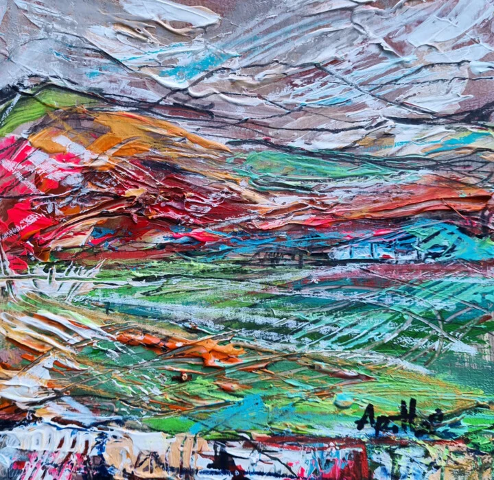 Click to view in high resolution Abstract Seascape in Fiery Colors