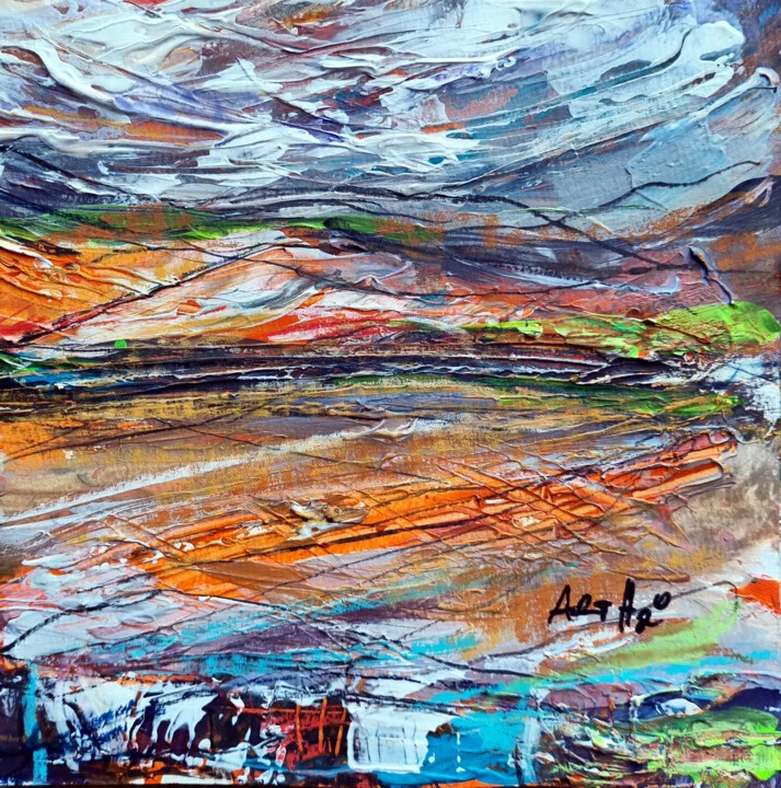 Click to view in high resolution Burnt Orange Abstract Seascape