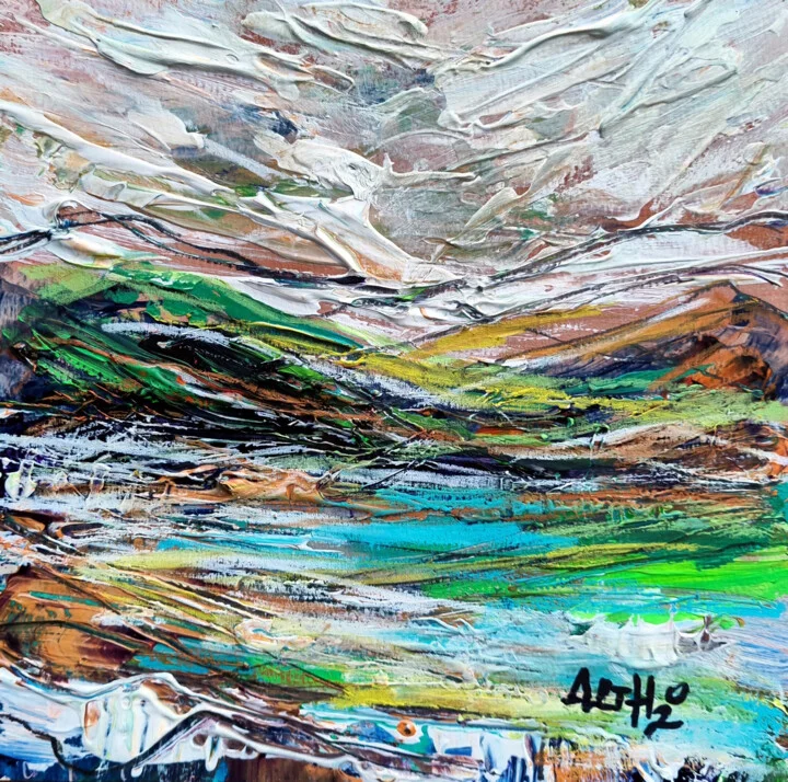 Click to view in high resolution Emerald Coastal Scene in Vivid Greens