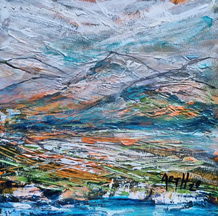 Click to view in high resolution Turquoise Peaks in Abstract Acrylic